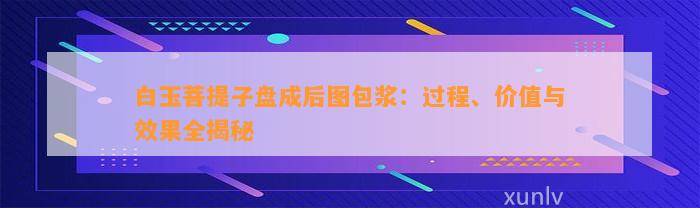 菩提子值钱不_什么菩提子最好收藏价值最高_菩提值不值钱